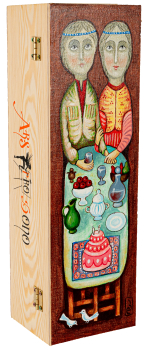 "A young couple" Hand-painted Art Gift Box for 1 bottle