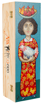 "All the nice things I need". Hand-painted Art Gift Box for 1 bottle