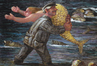 Postcard "A good catch"