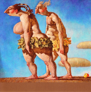 Postcard  "Adam and Eve"