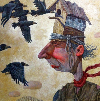 Postcard  "The rooks have arrived"