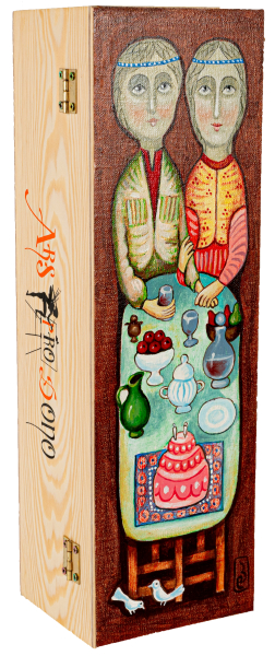 "A young couple" Hand-painted Art Gift Box for 1 bottle