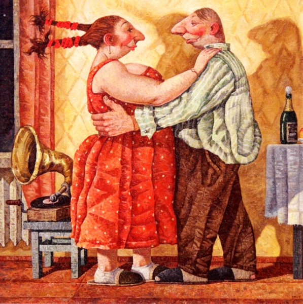 Postcard  "Who has the girl for dinner will also dance with her"