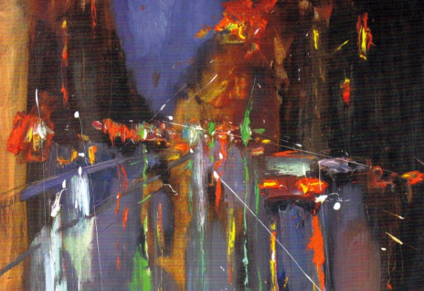 Postcard   "Berlin-Prenzlauer Berg. Night lights"